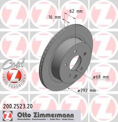Disc frana NISSAN X-TRAIL (T30) (2001 - 2013) ZIMMERMANN 200.2523.20 piesa NOUA