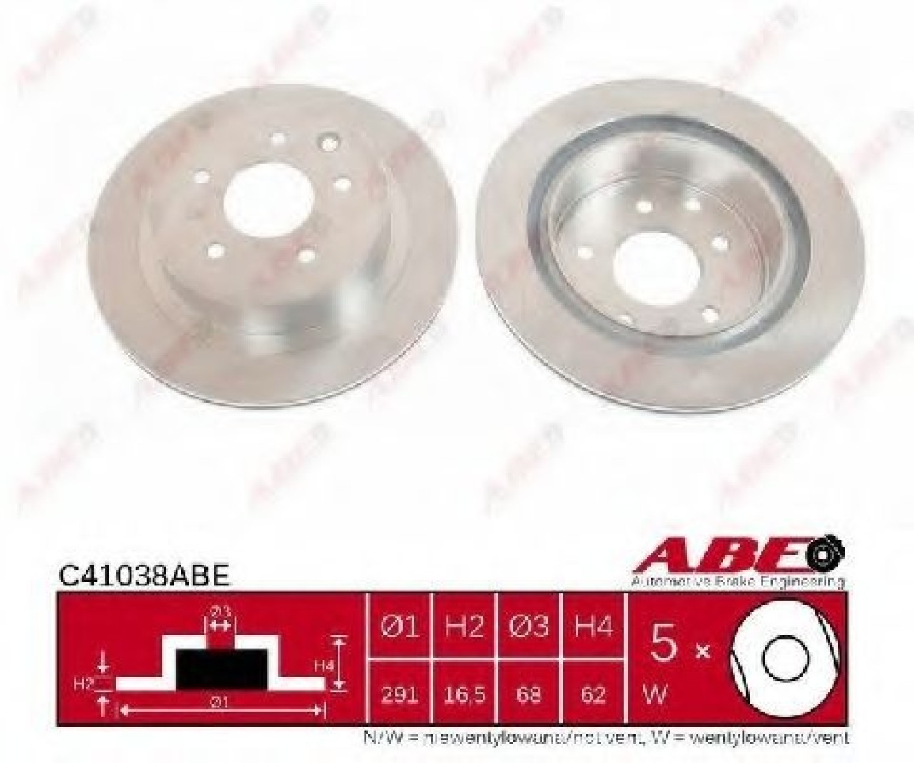 Disc frana NISSAN X-TRAIL (T31) (2007 - 2013) ABE C41038ABE piesa NOUA