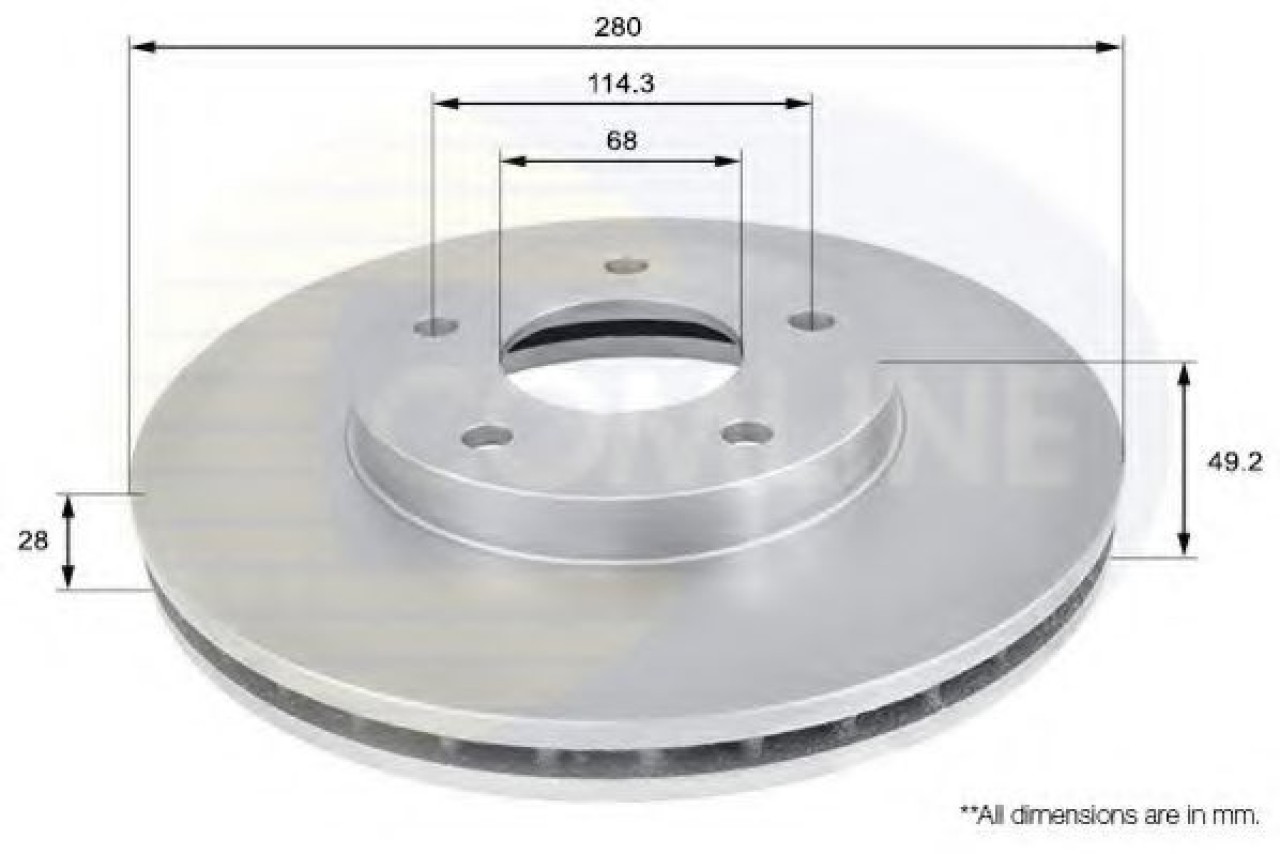 Disc frana NISSAN X-TRAIL (T31) (2007 - 2013) COMLINE ADC0260V piesa NOUA
