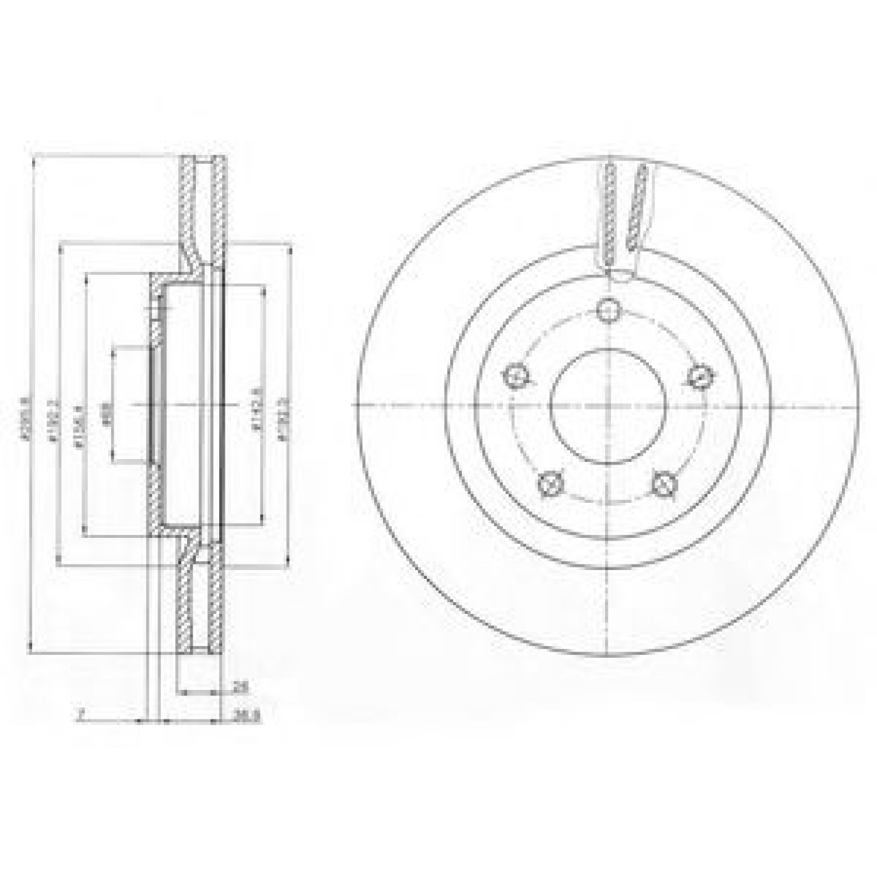 Disc frana NISSAN X-TRAIL (T31) (2007 - 2013) DELPHI BG4109C piesa NOUA