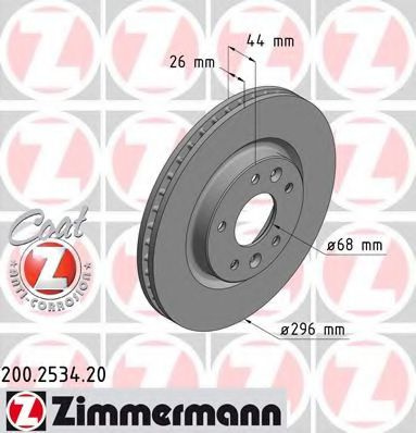 Disc frana NISSAN X-TRAIL (T32) (2013 - 2016) ZIMMERMANN 200.2534.20 piesa NOUA