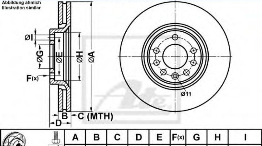 Disc frana OPEL ADAM (2012 - 2016) ATE 24.0325-0142.1 piesa NOUA