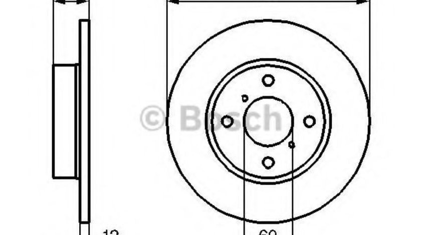 Disc frana OPEL AGILA (A) (H00) (2000 - 2007) BOSCH 0 986 479 B45 piesa NOUA