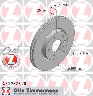Disc frana OPEL AMPERA (2011 - 2016) ZIMMERMANN 430.2623.20 piesa NOUA