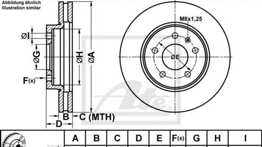 Disc frana OPEL ANTARA (2006 - 2016) ATE 24.0129-0101.1 piesa NOUA