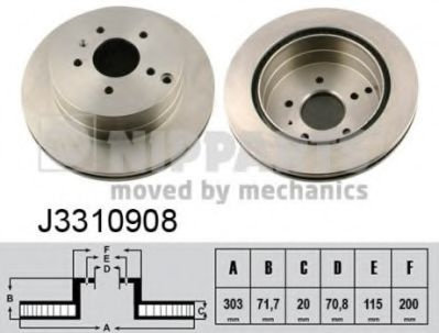 Disc frana OPEL ANTARA (2006 - 2016) NIPPARTS J3310908 piesa NOUA