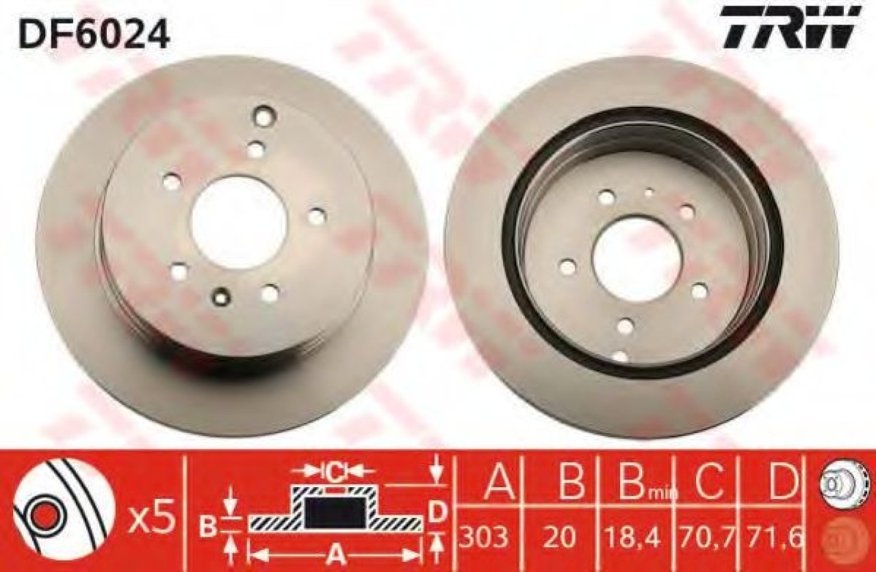 Disc frana OPEL ANTARA (2006 - 2016) TRW DF6024 piesa NOUA