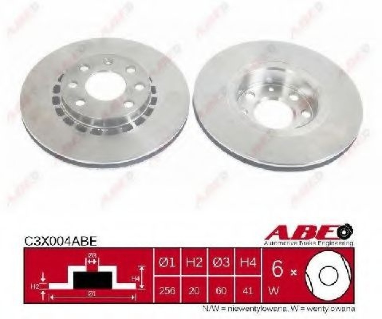 Disc frana OPEL ASTRA F Combi (51, 52) (1991 - 1998) ABE C3X004ABE piesa NOUA