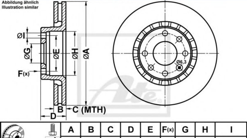 Disc frana OPEL ASTRA F Combi (51, 52) (1991 - 1998) ATE 24.0120-0140.1 piesa NOUA