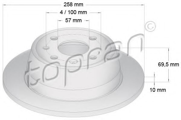 Disc frana OPEL ASTRA F Combi (51, 52) (1991 - 1998) TOPRAN 200 947 piesa NOUA