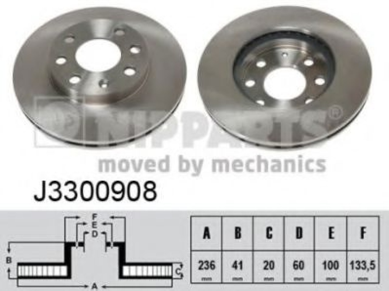 Disc frana OPEL ASTRA F Combi (51, 52) (1991 - 1998) NIPPARTS J3300908 piesa NOUA