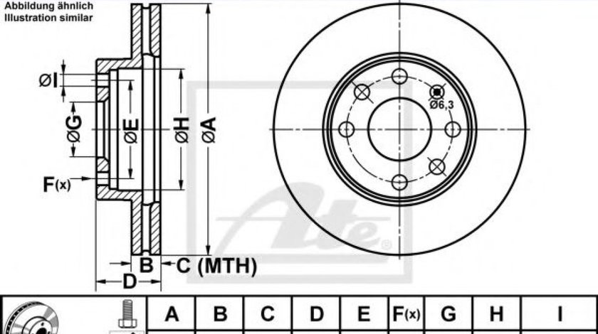 Disc frana OPEL ASTRA F Hatchback (53, 54, 58, 59) (1991 - 1998) ATE 24.0120-0115.1 piesa NOUA