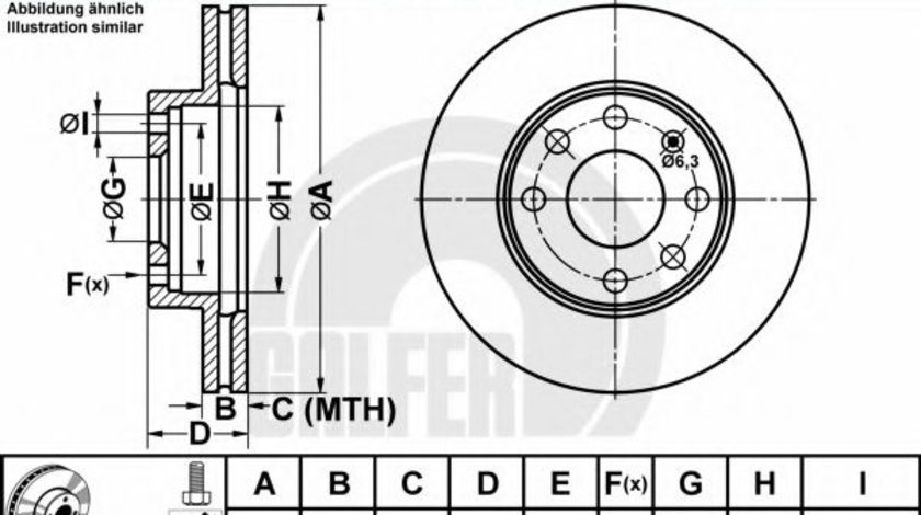 Disc frana OPEL ASTRA F Hatchback (53, 54, 58, 59) (1991 - 1998) GALFER B1.G220-0115.1 piesa NOUA