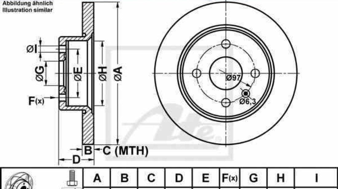 Disc frana OPEL ASTRA G Cabriolet F67 ATE 24.0310-0251.1