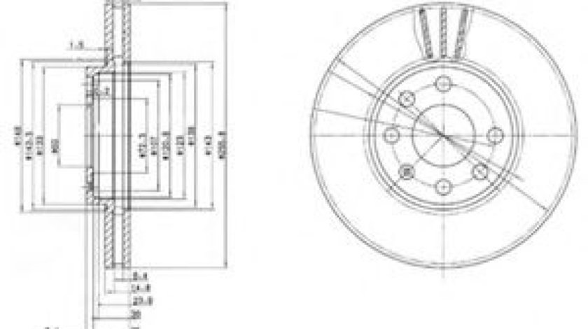 Disc frana OPEL ASTRA G Combi (F35) (1998 - 2009) DELPHI BG3404 piesa NOUA