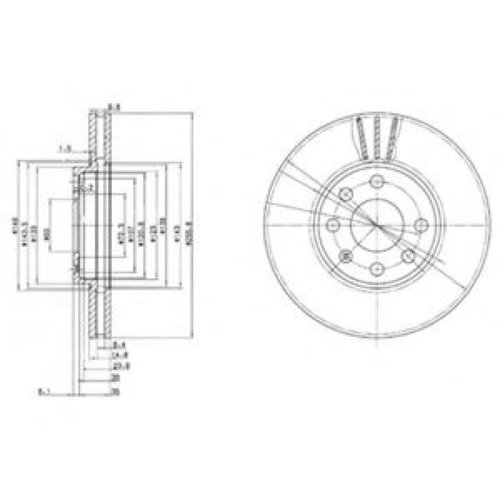 Disc frana OPEL ASTRA G Cupe (F07) (2000 - 2005) DELPHI BG3404 piesa NOUA
