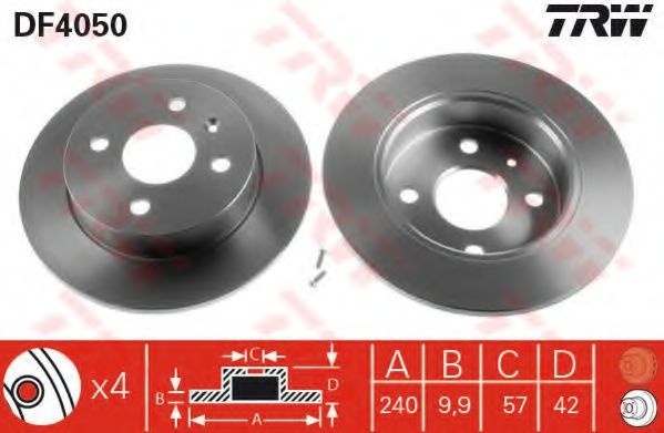 Disc frana OPEL ASTRA G Hatchback (F48, F08) (1998 - 2009) TRW DF4050 piesa NOUA