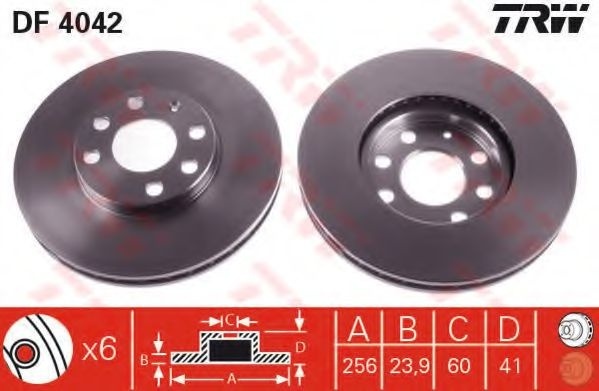 Disc frana OPEL ASTRA G Hatchback (F48, F08) (1998 - 2009) TRW DF4042 piesa NOUA