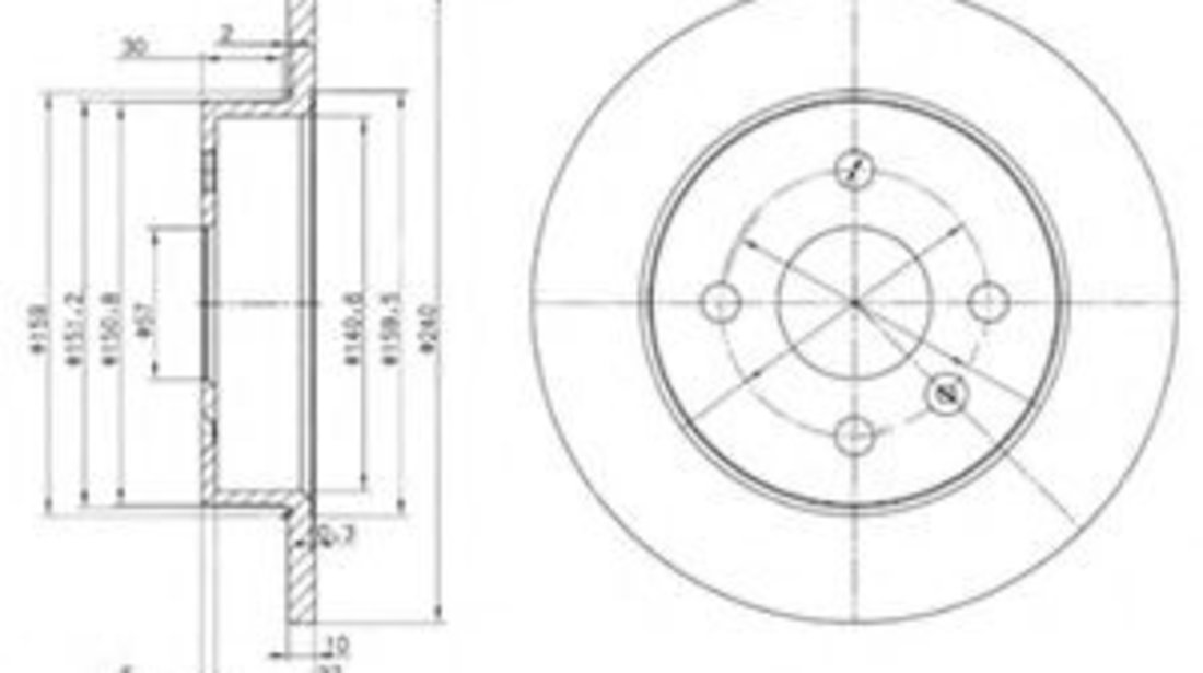 Disc frana OPEL ASTRA H Combi (L35) (2004 - 2016) DELPHI BG3403 piesa NOUA