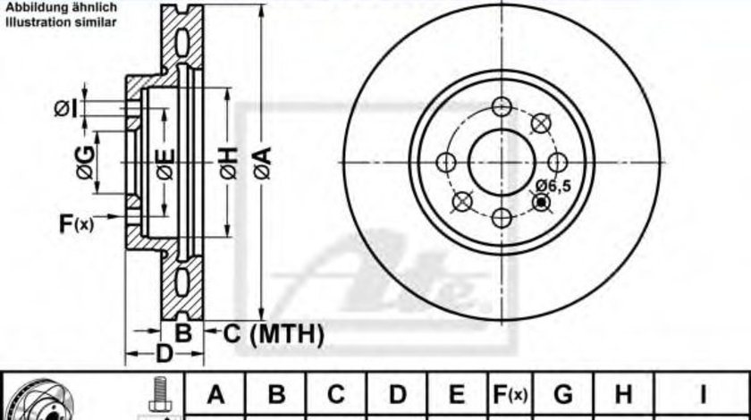 Disc frana OPEL ASTRA H GTC (L08) (2005 - 2016) ATE 24.0325-0198.1 piesa NOUA