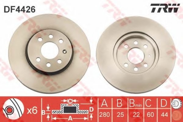 Disc frana OPEL ASTRA H GTC (L08) (2005 - 2016) TRW DF4426 piesa NOUA