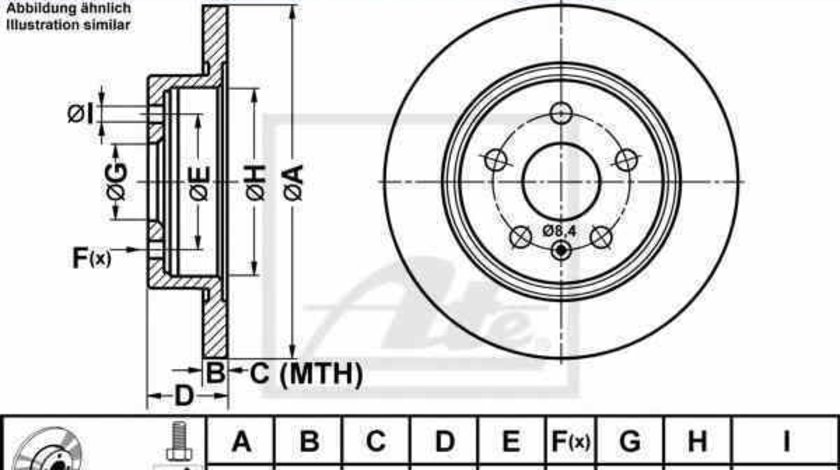 Disc frana OPEL ASTRA J ATE 24.0112-0188.1