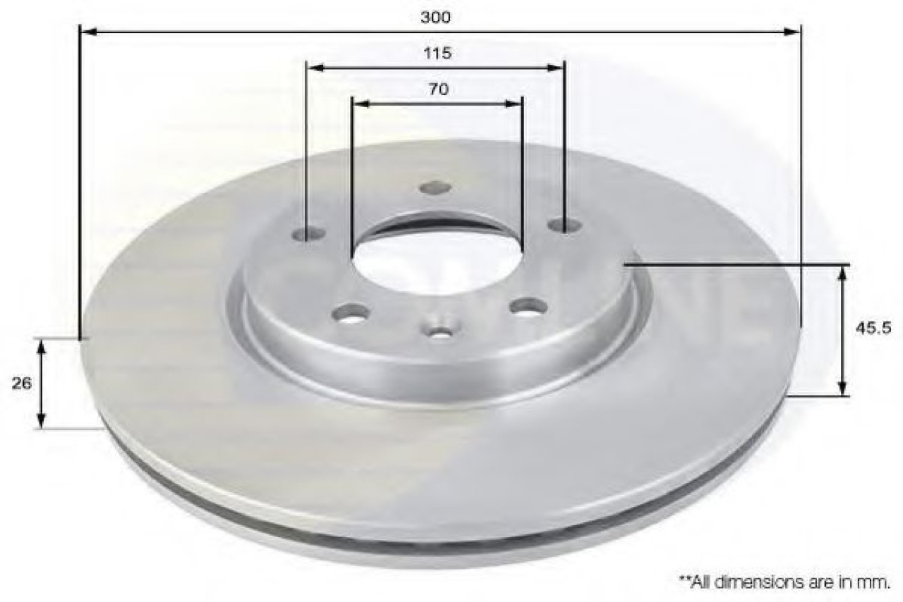Disc frana OPEL ASTRA J GTC (2011 - 2016) COMLINE ADC1153V piesa NOUA
