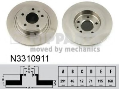 Disc frana OPEL ASTRA J GTC (2011 - 2016) NIPPARTS N3310911 piesa NOUA