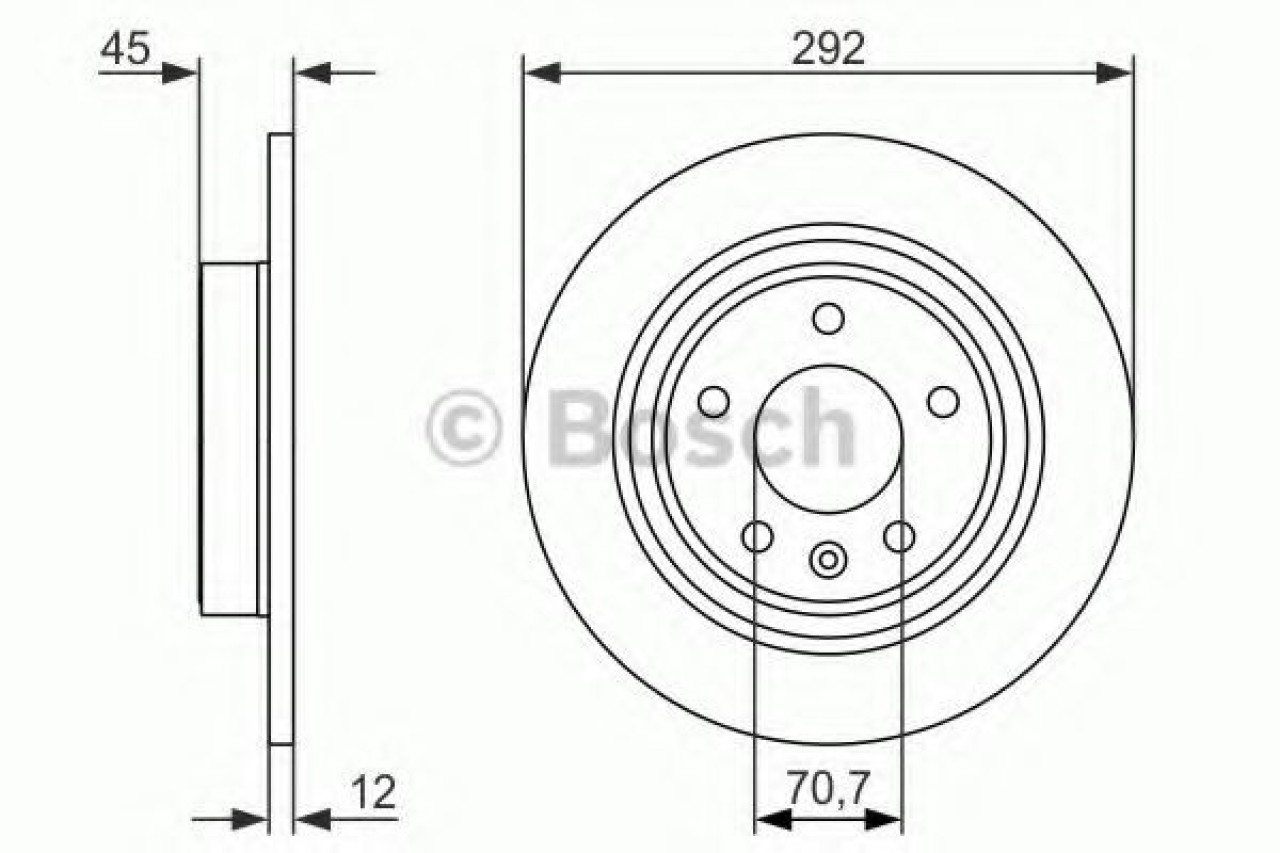 Disc frana OPEL ASTRA J Limuzina (2012 - 2016) BOSCH 0 986 479 646 piesa NOUA