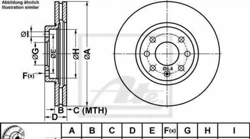 Disc frana OPEL COMBO caroserie inchisa/combi ATE 24.0124-0166.1