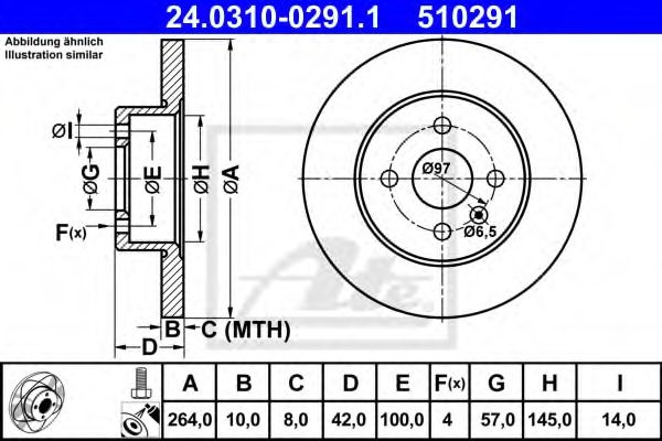 Disc frana OPEL COMBO Combi (2001 - 2016) ATE 24.0310-0291.1 piesa NOUA
