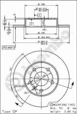 Disc frana OPEL COMBO Combi (2001 - 2016) BREMBO 08.7627.75 piesa NOUA