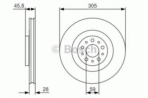 Disc frana OPEL COMBO Combi (X12) (2012 - 2016) BOSCH 0 986 479 736 piesa NOUA