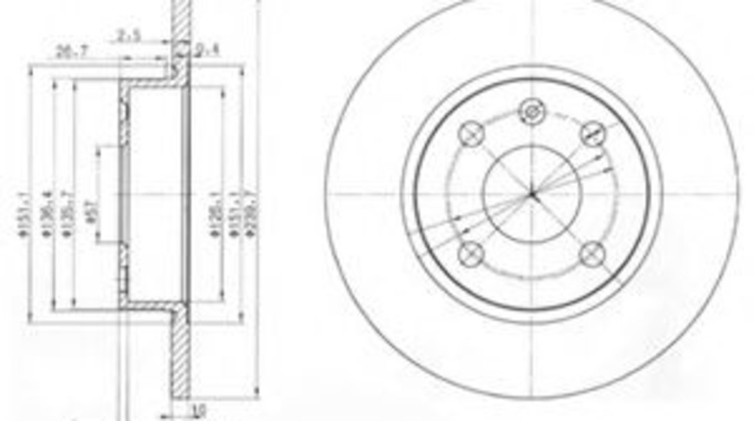 Disc frana OPEL CORSA C (F08, F68) (2000 - 2009) DELPHI BG3771 piesa NOUA