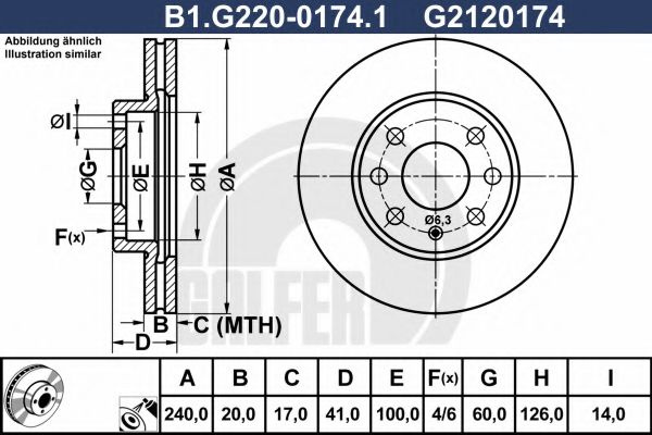 Disc frana OPEL CORSA C (F08, F68) (2000 - 2009) GALFER B1.G220-0174.1 piesa NOUA