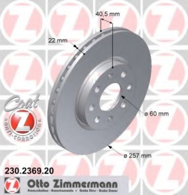 Disc frana OPEL CORSA E (2014 - 2016) ZIMMERMANN 230.2369.20 piesa NOUA