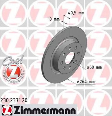 Disc frana OPEL CORSA E (2014 - 2016) ZIMMERMANN 230.2371.20 piesa NOUA