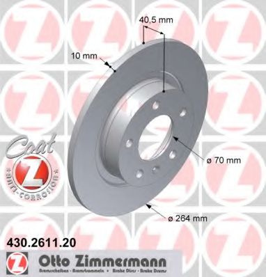 Disc frana OPEL CORSA E (2014 - 2016) ZIMMERMANN 430.2611.20 piesa NOUA