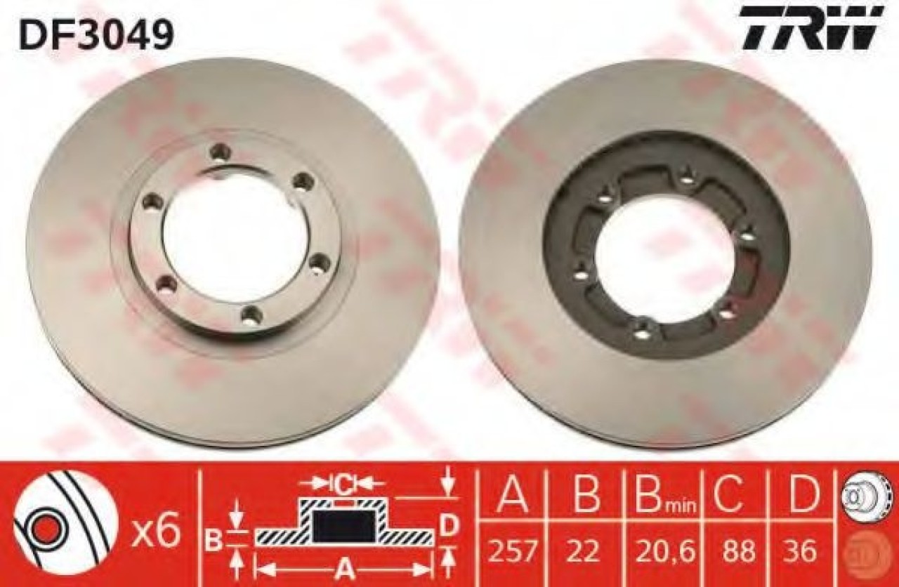 Disc frana OPEL FRONTERA A Sport (5_SUD2) (1992 - 1998) TRW DF3049 piesa NOUA