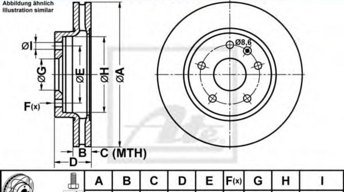 Disc frana OPEL INSIGNIA (2008 - 2016) ATE 24.0330-0207.1 piesa NOUA