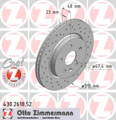 Disc frana OPEL INSIGNIA Combi (2008 - 2016) ZIMMERMANN 430.2618.52 piesa NOUA