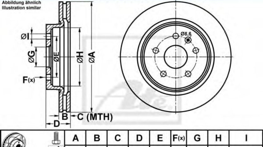 Disc frana OPEL INSIGNIA Limuzina (2008 - 2016) ATE 24.0323-0114.1 piesa NOUA