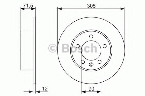 Disc frana OPEL MOVANO B bus (2010 - 2016) BOSCH 0 986 479 717 piesa NOUA