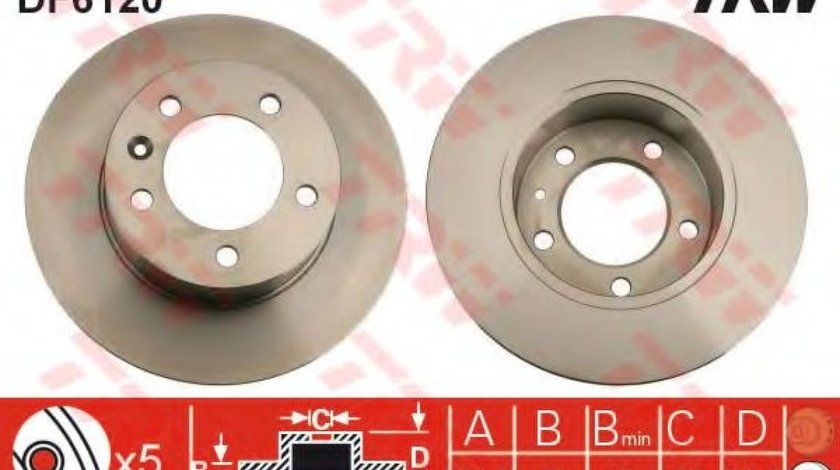 Disc frana OPEL MOVANO B platou / sasiu (2010 - 2016) TRW DF6120 piesa NOUA