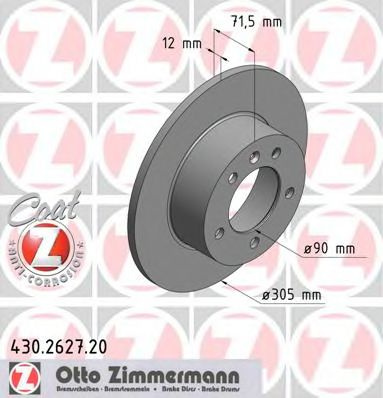 Disc frana OPEL MOVANO B platou / sasiu (2010 - 2016) ZIMMERMANN 430.2627.20 piesa NOUA