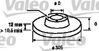 Disc frana OPEL MOVANO Combi (J9) (1998 - 2010) VALEO 186740 piesa NOUA