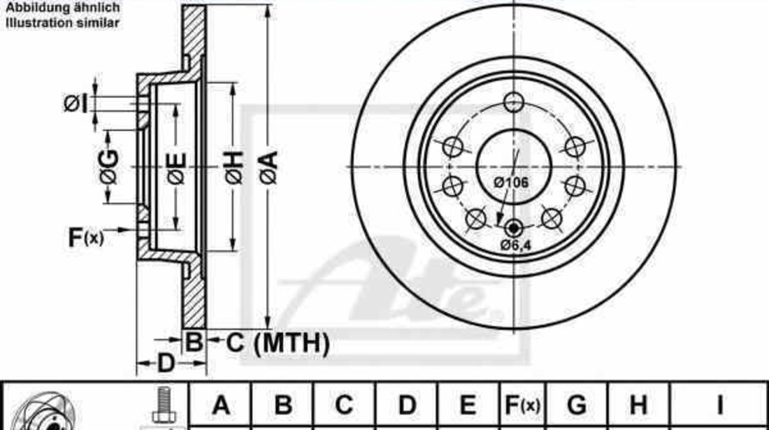 Disc frana OPEL SIGNUM ATE 24.0312-0157.1