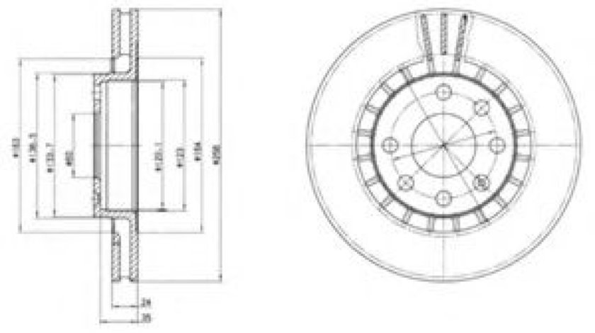 Disc frana OPEL VECTRA B (36) (1995 - 2002) DELPHI BG2443 produs NOU