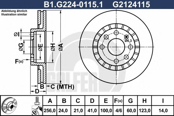 Disc frana OPEL VECTRA B (36) (1995 - 2002) GALFER B1.G224-0115.1 piesa NOUA