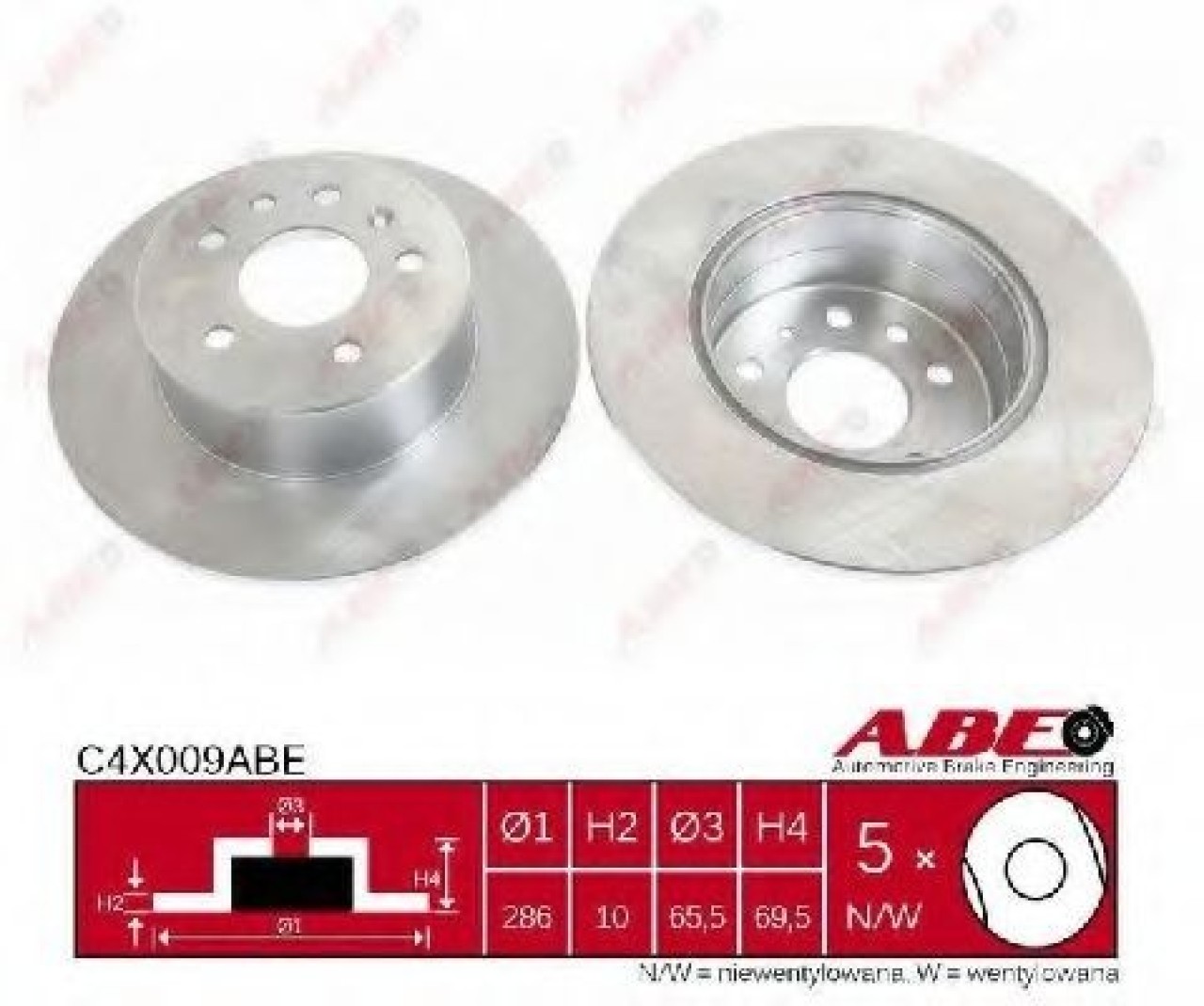 Disc frana OPEL VECTRA B Combi (31) (1996 - 2003) ABE C4X009ABE piesa NOUA
